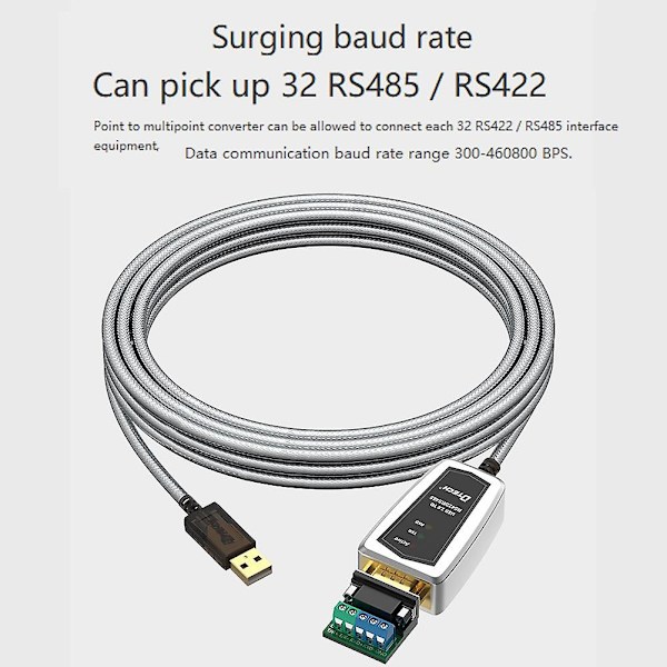 USB 2.0 til RS485 RS422 Seriell Konverter Adapterkabel til - Chip Windows 10 8 7