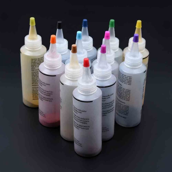 12 farver DIY Permanent Tie Dye Pigment Sæt Til Stof Tekstil Håndværk Tøj Mengxi