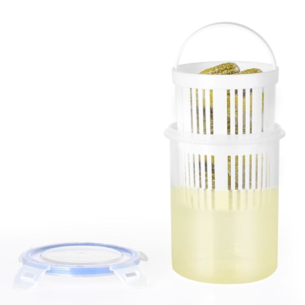 Pickle-krukke med si-indsats, Deli-opbevaringsbeholder, Pickle-holder-løfter Ny