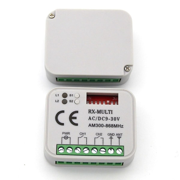 Universal 300-868 MHz RX-Multi-Frequency Receiver Switch AC/DC 9-30V til garageportportkontrolsender