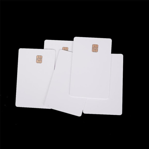 5 stk Iso Pvc Ic Med Sle4442 Chip Blank Smart Card - Hvit