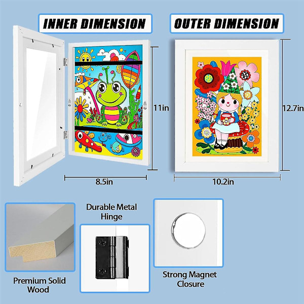 Barnens konst ramar, 8,5x11 framöppning utbytbara barns konst ramar, horisontell och vertikal konst D