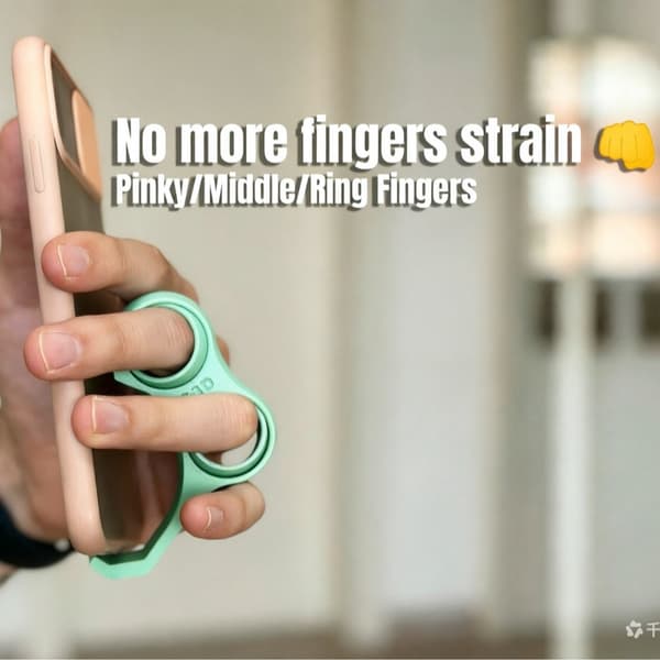 Multifunksjonelt ergonomisk mobiltelefon grep med integrert dekompresjonstilbehør