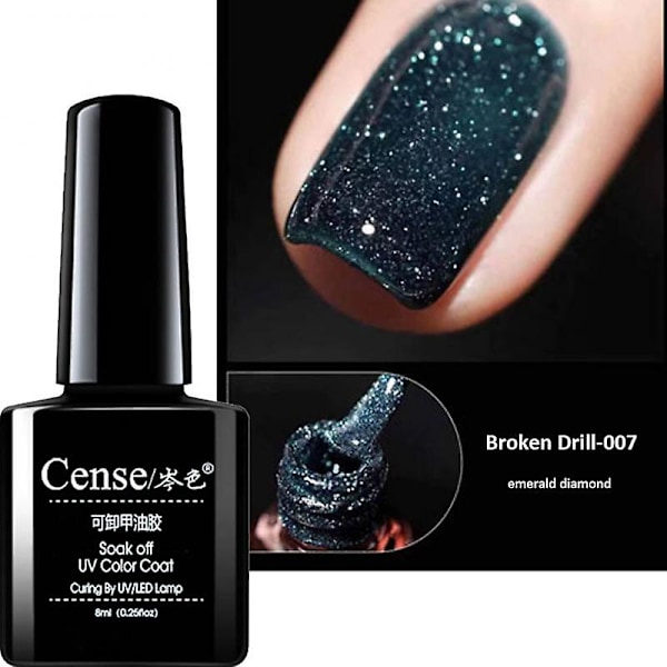 Bruten diamant nagellack gel färg disco gel klar glitter glänsande nagel