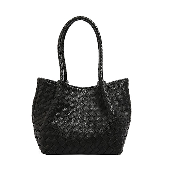 Fransk high-end vevd veske for kvinner 2024 ny cross-border teksturert pendlerhåndveske temperament allsidig håndveske Black