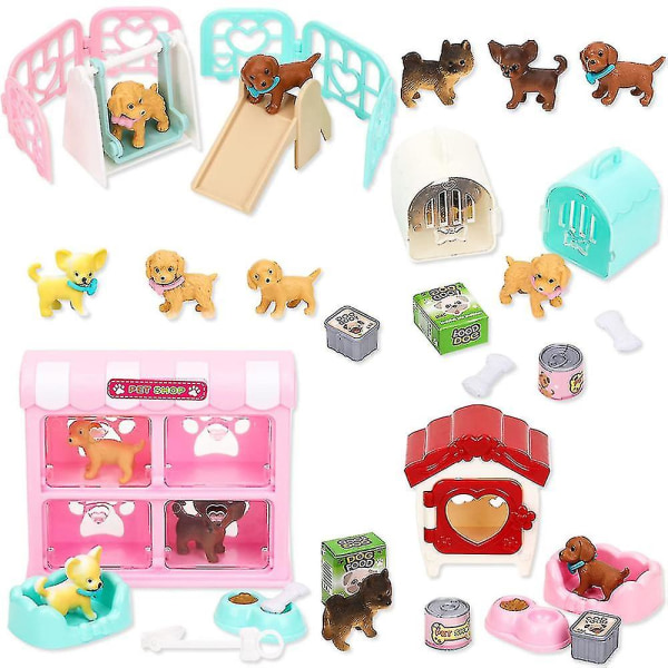 Legetøj til kæledyr Realistisk Detaljeret Pet Care Center Hvalpepleje Rollespil Pædagogisk legetøj