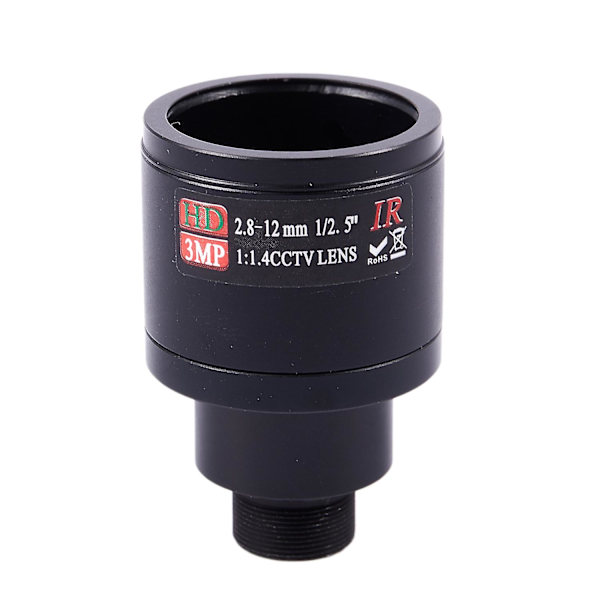 HD CCTV-lins 3.0MP M12 2.8-12mm Varifokal CCTV IR HD-lins, f1.4, manuell fokuszoom