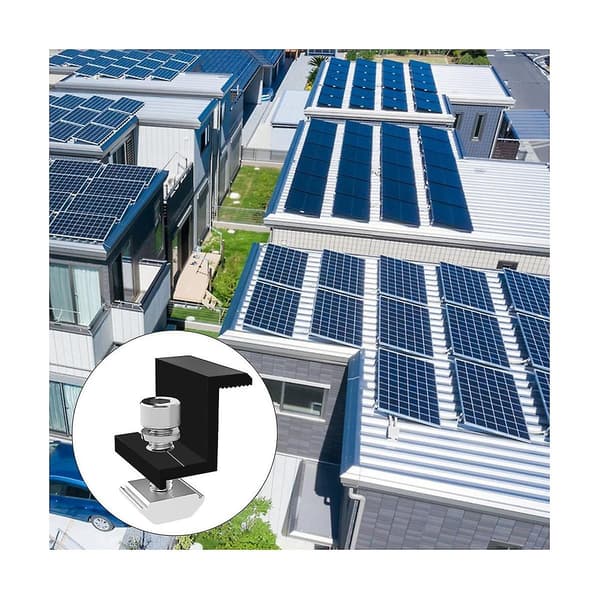 12-pack Solpanelhållare Ändklämma, Ändklämma för Montering av Solpanel, Sidoklämma för PV-Sol