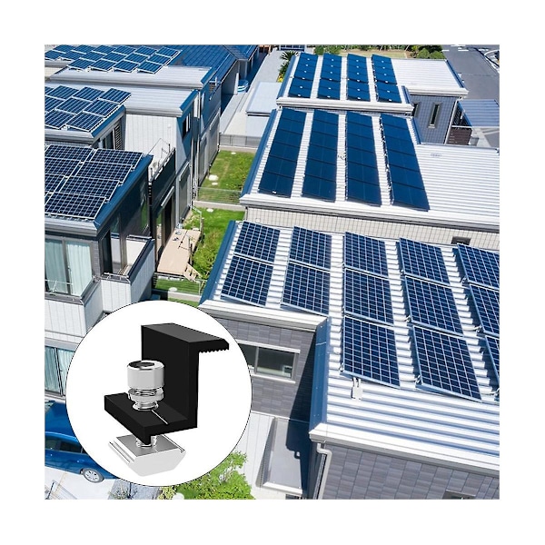 12 Pak Solcellemodulholder Endeklemme, Endeklemme Til Montering Af Solpanel, Sideklemme Til Pv Sol