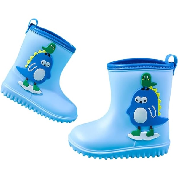 Wellingtonstövlar för barn Flickor Vattentäta regnstövlar Pojkar EVA Halkfri lätta gummistövlar Gummi utomhusskor för toddler B Blue 210