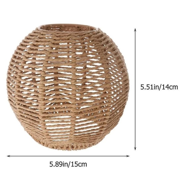 Hembelysning Rattanlampa Skydd Handgjord Vävd Ljushängare Retro Lampskärm Hemmavistelse Lampskärm Dekoration
