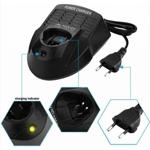Oplader til Bosch 10.8V-12V AL1115CV Hurtigoplader (EU-stik)