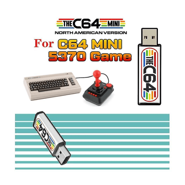 USB -tikku C64 Mini Retro -pelikonsoliin Plug and Play USB Stick U Disk -pelilevy 5370-pelillä