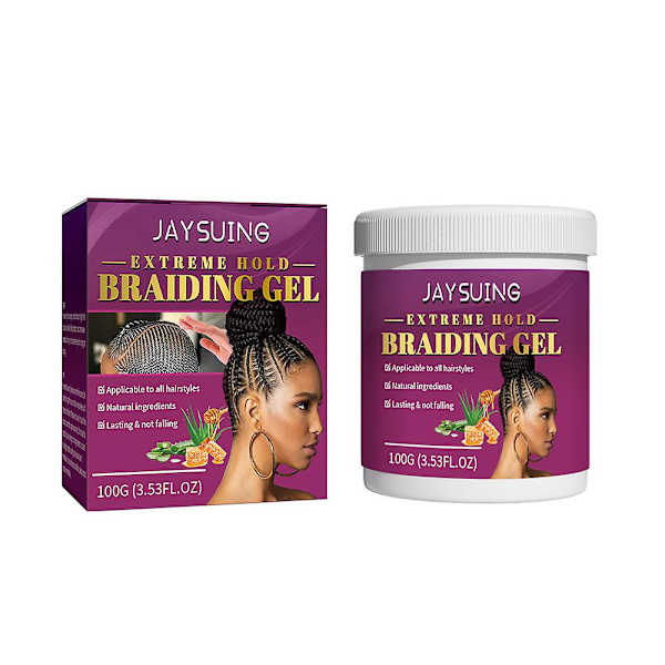 100g Extreme Hold Fläta Gel Slätar & Tämjer Frusit Hårgelé För Flätor Lås Vridningar Cornrows