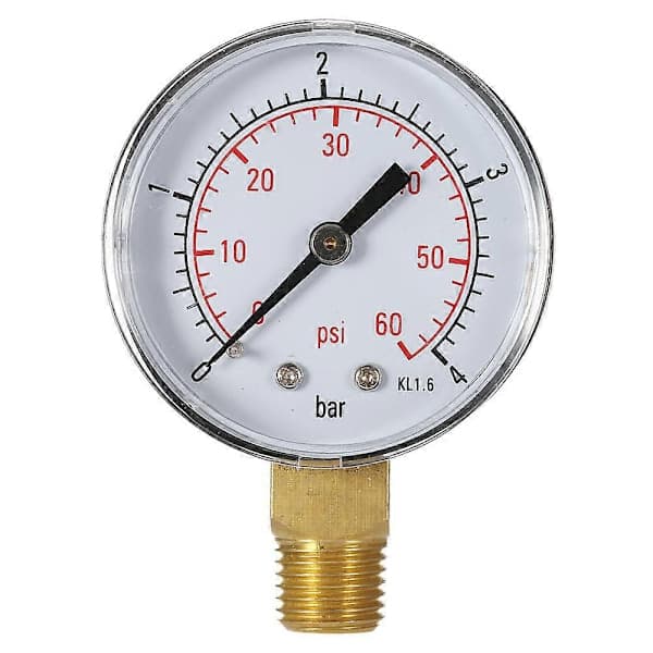 50mm 0~60psi 0~4bar Pool Filter Vattentrycksmätare Hydraulisk Tryckmätare Manometer 1/4 \" NPT-gänga - Perfekt 2