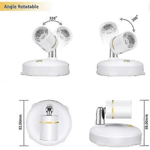 2 trådløse spotlights batteridrevne billedlamper mini accentlys