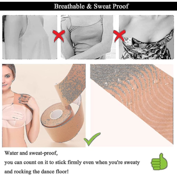 2 st Brösttejp Hudfärgad, Andningsbar Bröstlyfttejp, Push Up Tejp -aya