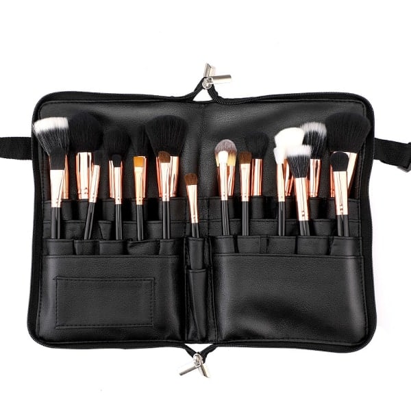 Sort 32-delt makeup børste taljetaske opbevaringsboks Kunstner opbevaringsboks