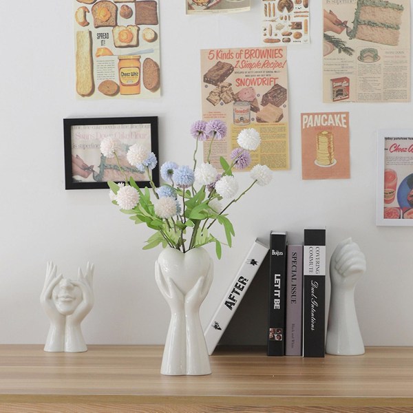 Blomsterarrangement Vase Keramik Hvid Holdbar Ornament Boligindretning Dekoration Kunst Plantekrukke
