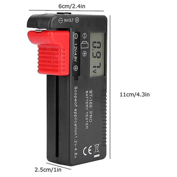 BT-168 Pro Batterikapacitetsmåler Digital Batterikontroller Plast Bærbar Celletester Til AA 1.5V