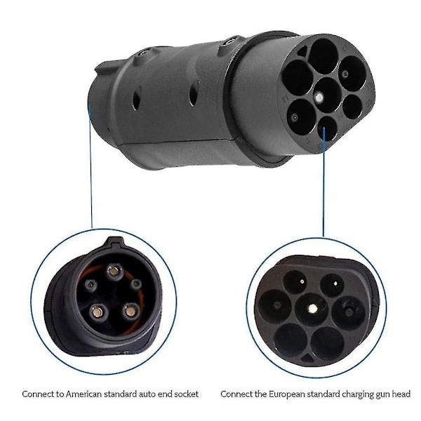 SAE-adapter IEC 62196 Typ 2 till J1772 Typ 1 för laddning av elfordon