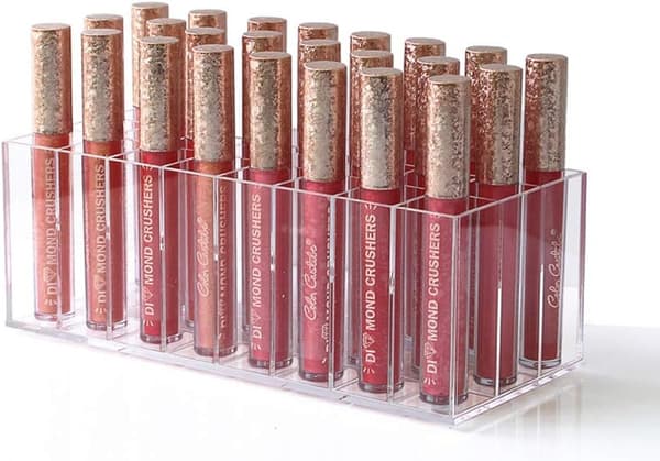 Lipgloss Holder Organizer, Lipgloss Display Case Box, 24 rum Klar Akryl Makeup Organizer