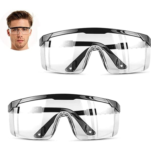 2-pack Skyddsglasögon, Anti-im och UV-skydd, Genomskinliga Glasögon, Skyddsglasögon, Nerf-strider för barn, Bygg, DIY, Laboratorium
