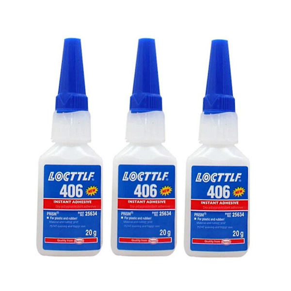 3 kpl Loctite 406 Liima Muovi Metalli