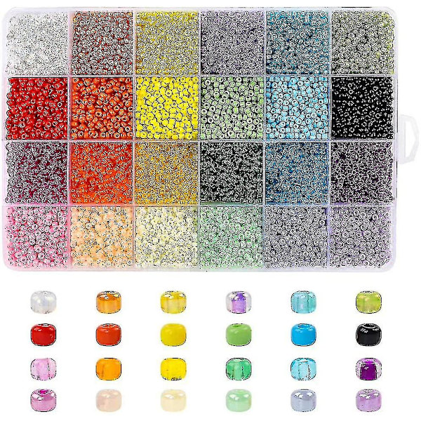 Pärlset med Glasfrö Pärlor Alfabetiska Bokstavspärlor för Armband Smyckestillverkning Hantverk Tillbehör 4mm 12000st