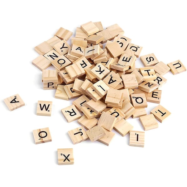 Scrabble Bogstaver Træ Scrabble Fliser 200 X Scrabble Mursten Alfabet Brætspil