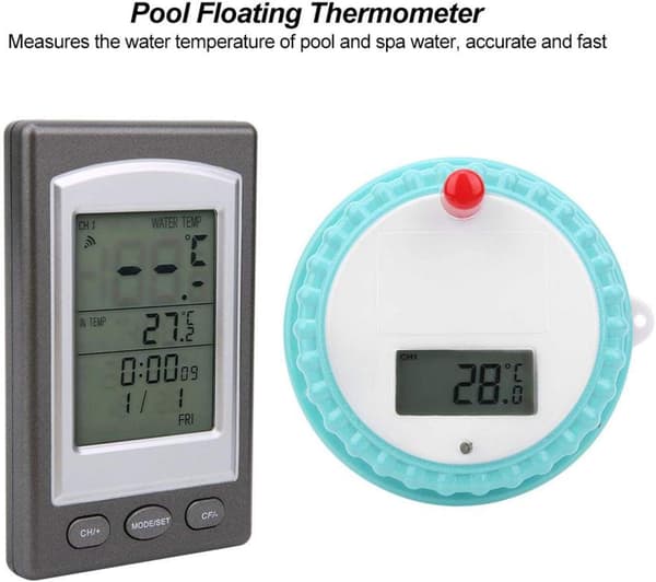 Poolsender med display, til trådløst pooltermometer antracit, med temperaturvisning