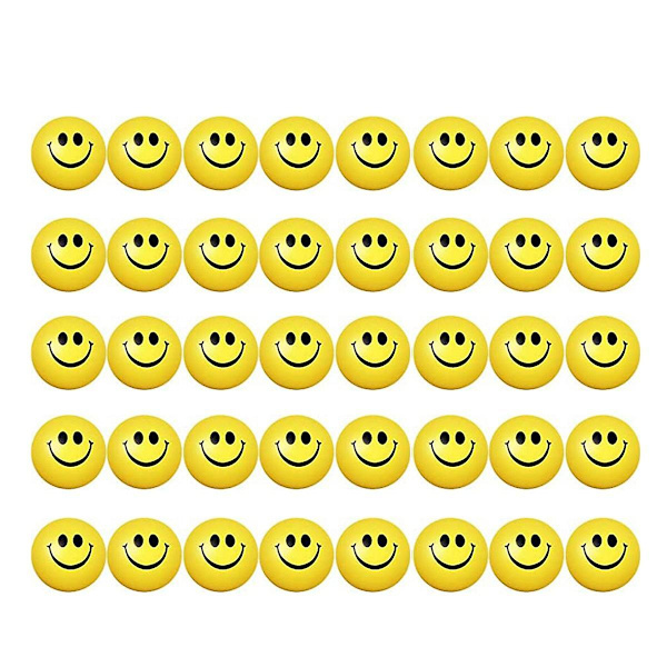 2,5 Tums Leende Ansikte Stressbollar Bulk Happy Smile Stress Relief Bollar Mini Roliga Skumbollar Barn Sm