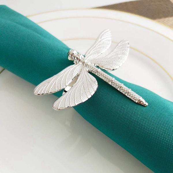 24 stk. Dragonfly Servietringe, Zink Legering Serviet Spænde Sølv Serviet Ring Til Hotel Bryllup Ferie