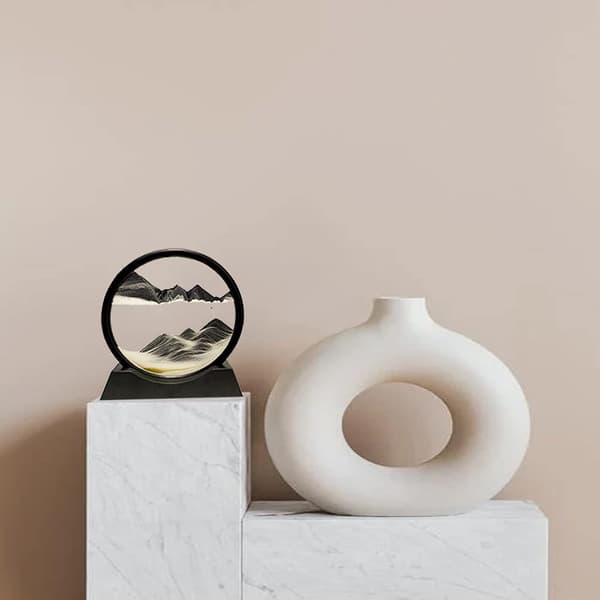 Bevegelig sandkunstbilde, 3D dyphavs flytende sand (svart, 7 tommer)