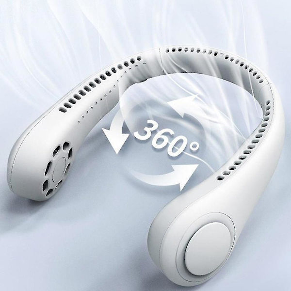 Bärbar Halsfläkt - Handsfree Bladfri Fläkt - Laddningsbar 3-Hastighets