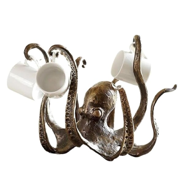 Blæksprutte Kaffe Kop Holder, Retro Stil Resin Blæksprutte Kop Holder, Kop Træ Til Disken, Smykke Ha