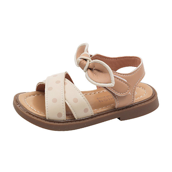Små flickors sandaler Sommar Toddler flickors sandaler för strand park avslappnad blommor PU läder överdel gummisula brun rosa storlek 6-12 UK barn Pink 22