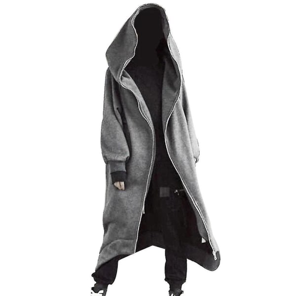 Unisex Langærmet Hættetrøje Nazgul Lang Jakke Lynlås Lukning Fleeceforet Lang Hættetrøje 2XL