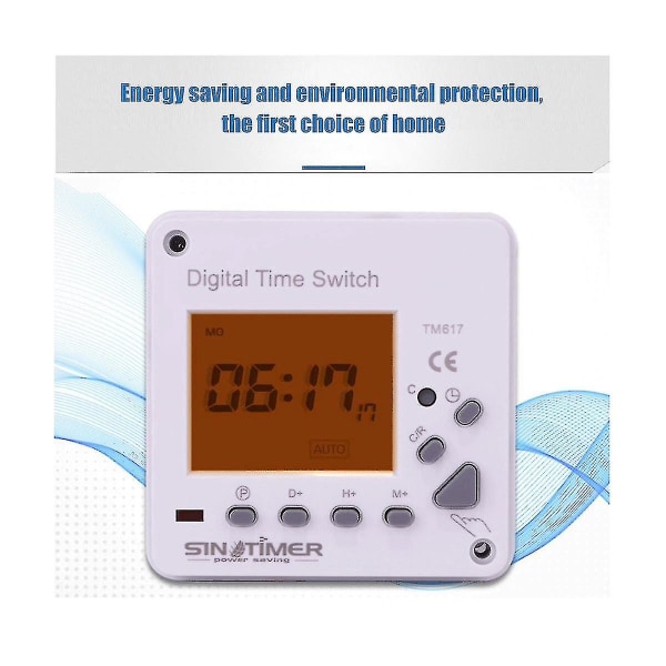 Tm617-1 Intelligent Bakgrunnsbelyst Skjerm Tidskontroll Bryter Timer Panel