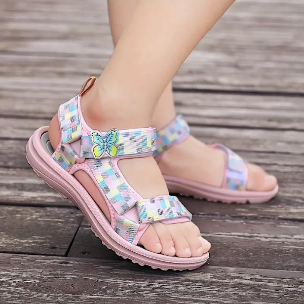 Trendiga Söta Sandaler med Öppen Tå för Flickor, Andningsbara Lätta Sandaler för Inomhus, Utomhus och Strand, Sommar Lemon Yellow 31