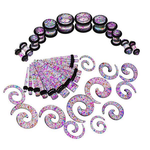 36 stk Akryl Spiral Taper Stretcher Øre Tunnel Plugg Stretching Øre Måler