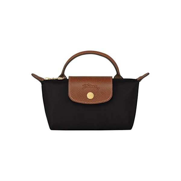 Högkvalitativ Longchamp Mini Dumpling Väska Crossbody Handväska Damväska Mini Liten Väska med Perforeringar och Axelrem