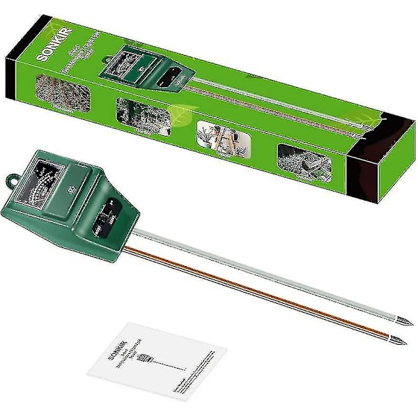 Jord pH-måler, Ms02 3-i-1 Jordfuktighet/lys/pH Tester Hageverktøysett for plantepleie, Flott F
