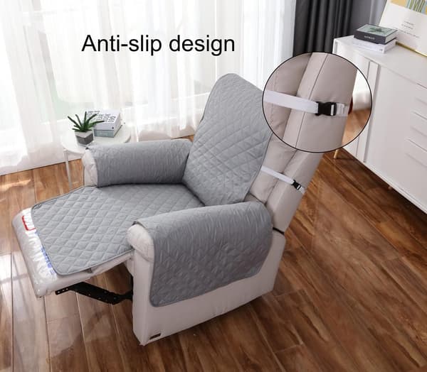 Fåtöljöverdrag Relax 1 Sits, Vattentätt Skyddande Sofföverdrag för Sovrum （Grå 55×200）