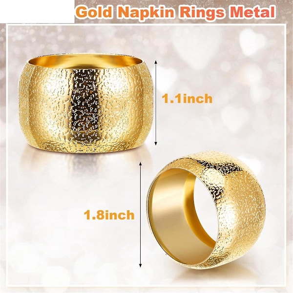 24 stk. Guld Servietringe Servietholdere Til Stofservietter Metal Bryllup Servietholder Til Linned