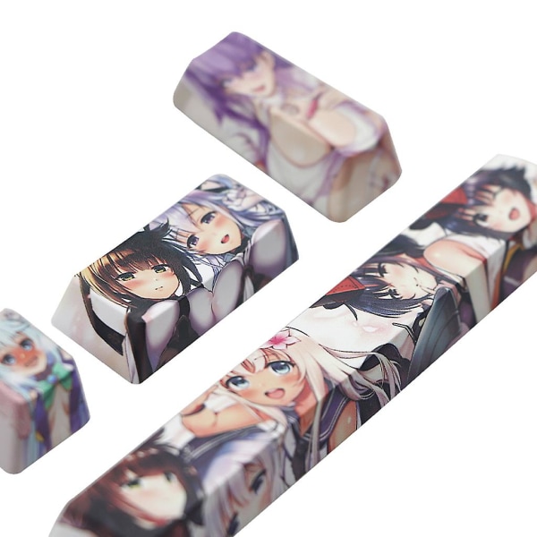 Holdbare 4 stk. Ahegao Keycaps PBT Esc Spacebar Keycaps til Mekanisk Tastatur