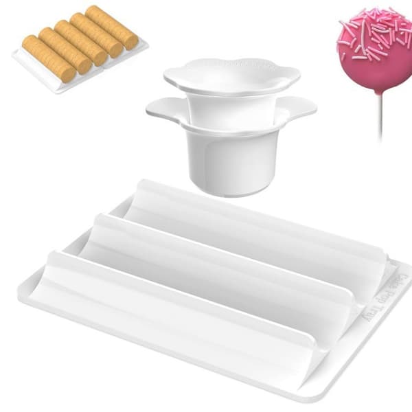 Pyöreä kakkutikkumuottisetti tarjottimella