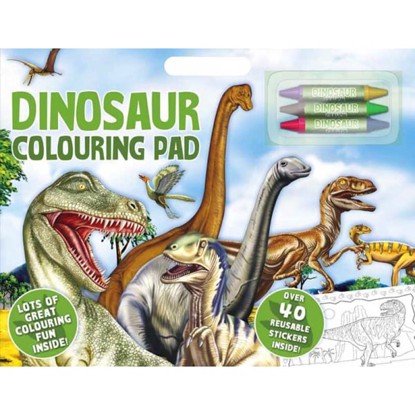 Dinosaur Stort A3 Tegningspude Med Klistermærker og kridt. Multicolor