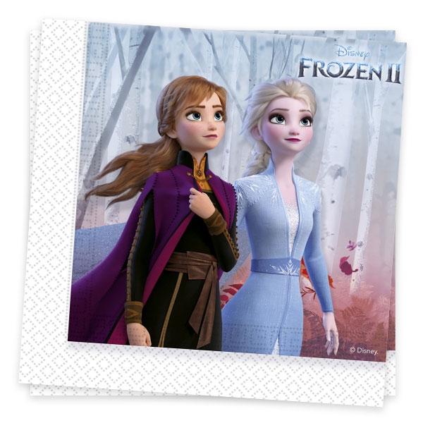 20-Pack Frozen II Elsa Anna Olof Servietter Multicolor one size
