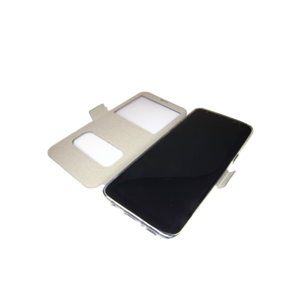 TOPPEN  Dual View Flip Cover Case Samsung Galaxy S8 Nahkakotelo Green